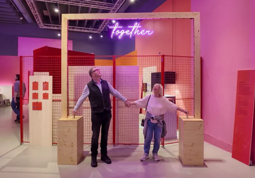 Visitors at the Together exhibit of the LOVE special exhibition at Universum Bremen